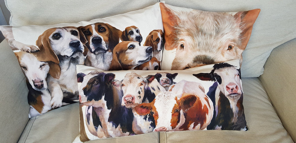 Handmade Sheep Pillow: Wendy Darker Art Print, Choice of Cover Only or Cover with Pad