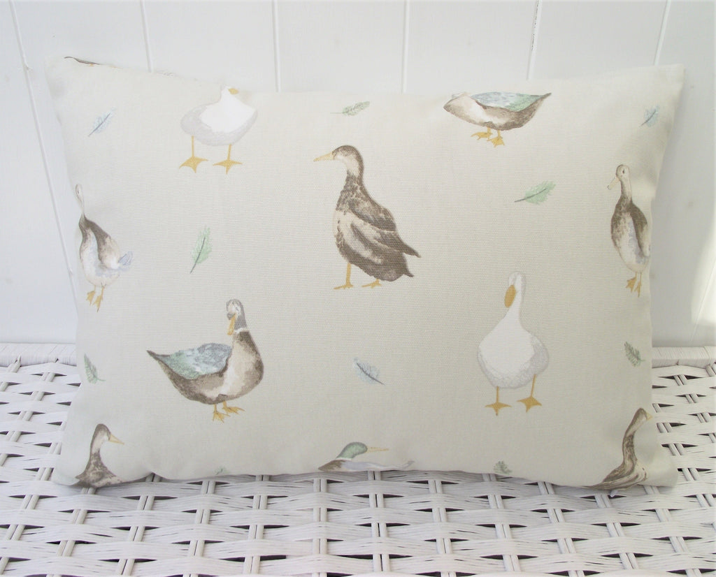 Ducks Country Cushion, Jenny Duck Fabric on both sides with Zip a Fastening
