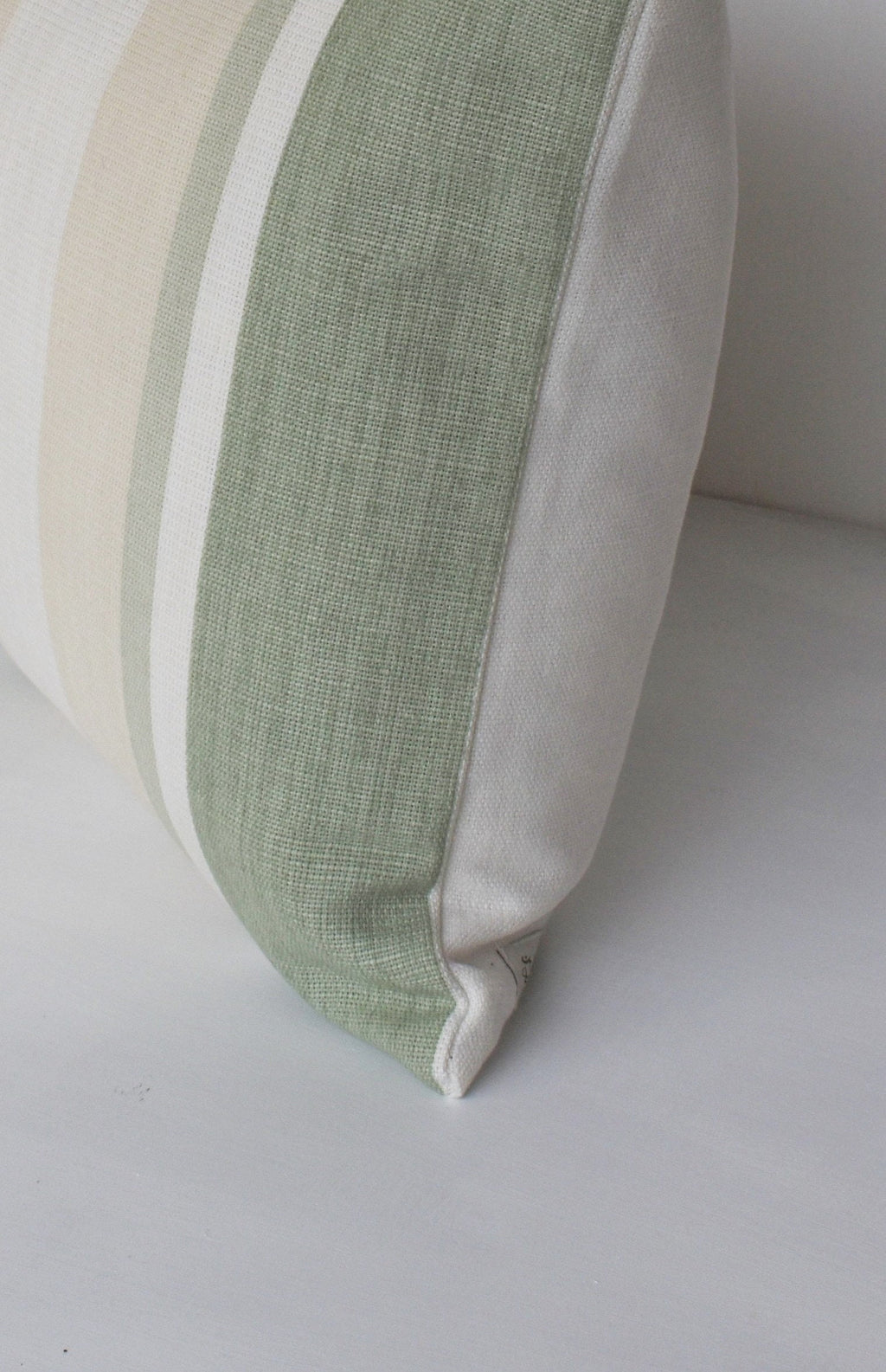 Laura Ashley Awning Stripe Hedgerow Cushion, Handmade to order therefore stripe position may vary to photos.