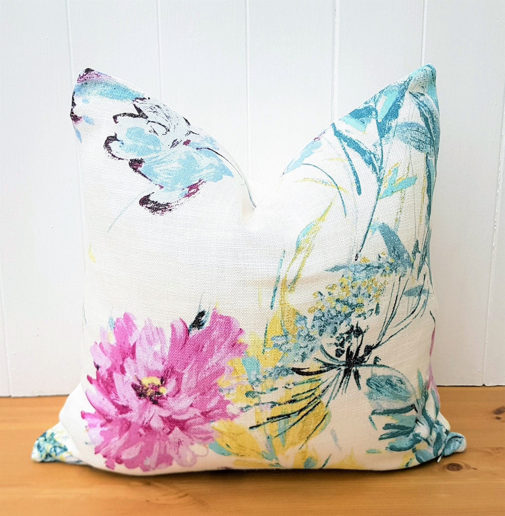 Laura Ashley cosmos Floral Cushion : Handmade with Laura Ashley Austen back, 16"
