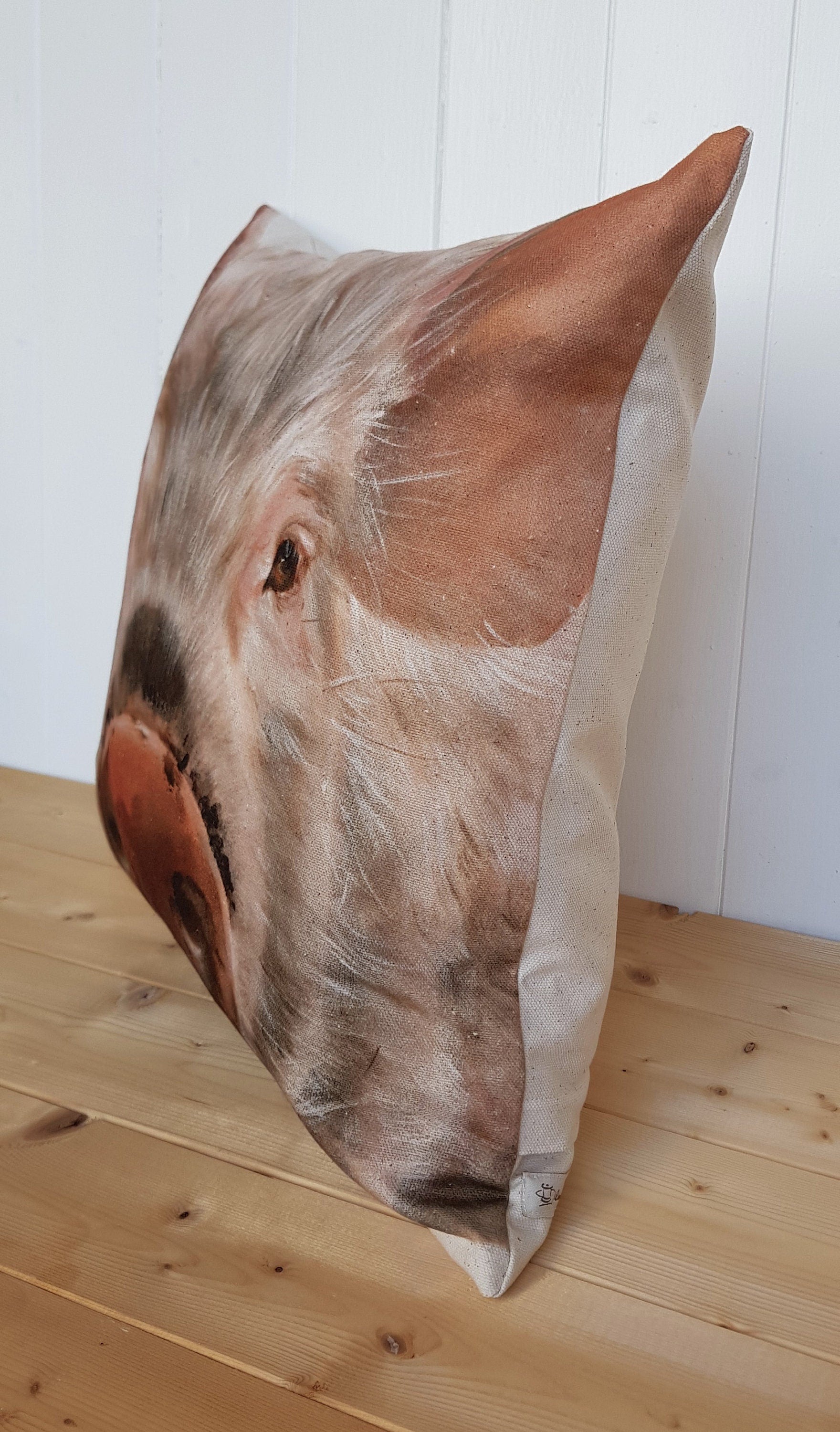 Pig Face Cushion: Wendy Darker Art Print Pillow, Cover only or Cover + Pad