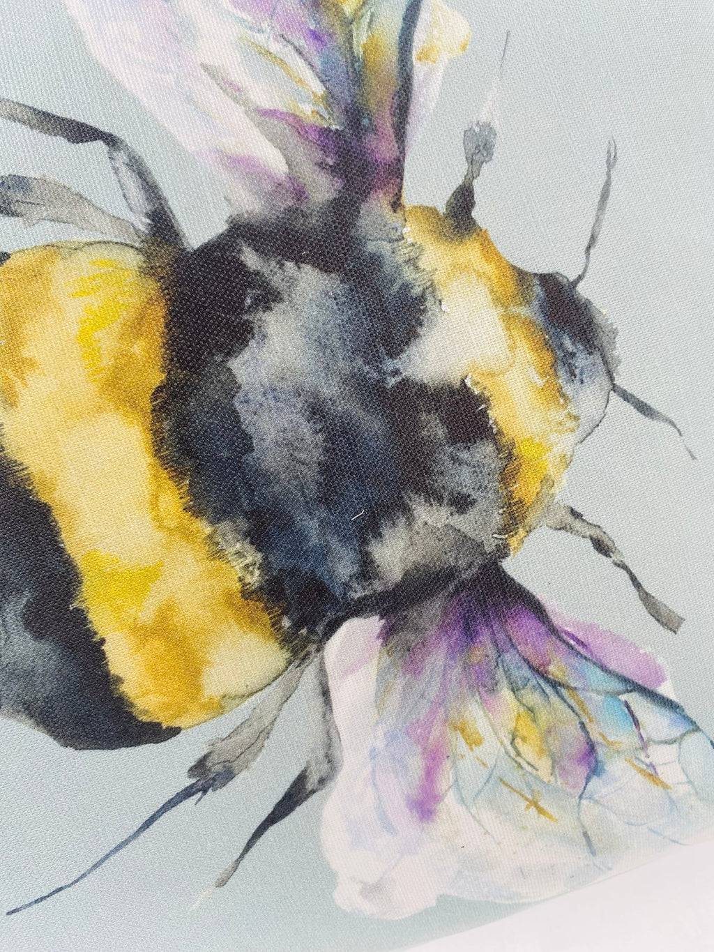 Handmade Bee Cushion: Voyage Maison Duck Egg Green, Laura Ashley Backing