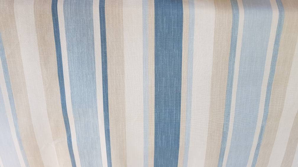 Laura Ashley Awning Stripe Seaspray Blue Cushion : Handmade with Zip Fastening