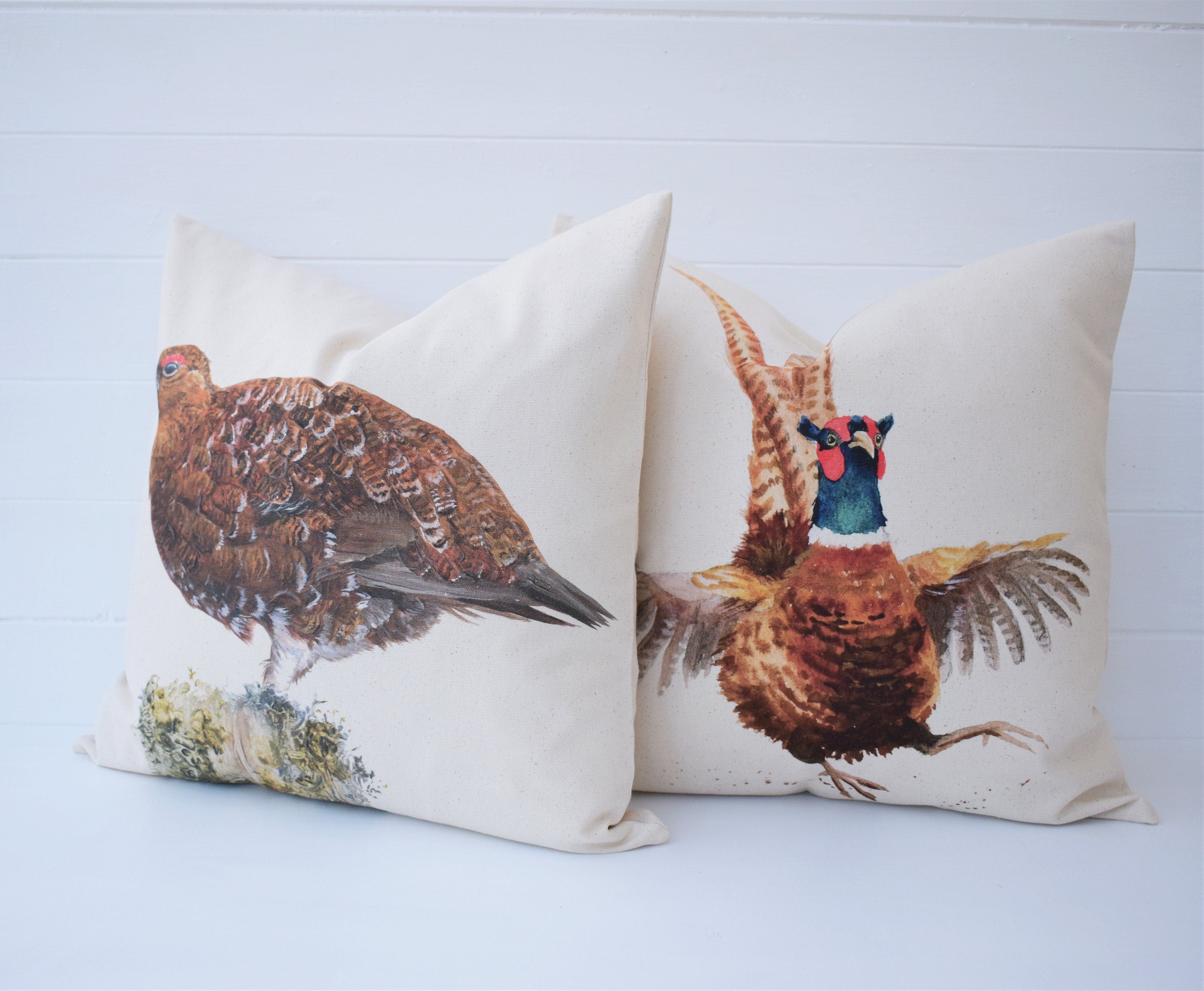 Bird Grouse Cushion, Wendy Darker Art Print, Choice of Cover Only or Cover + Pad