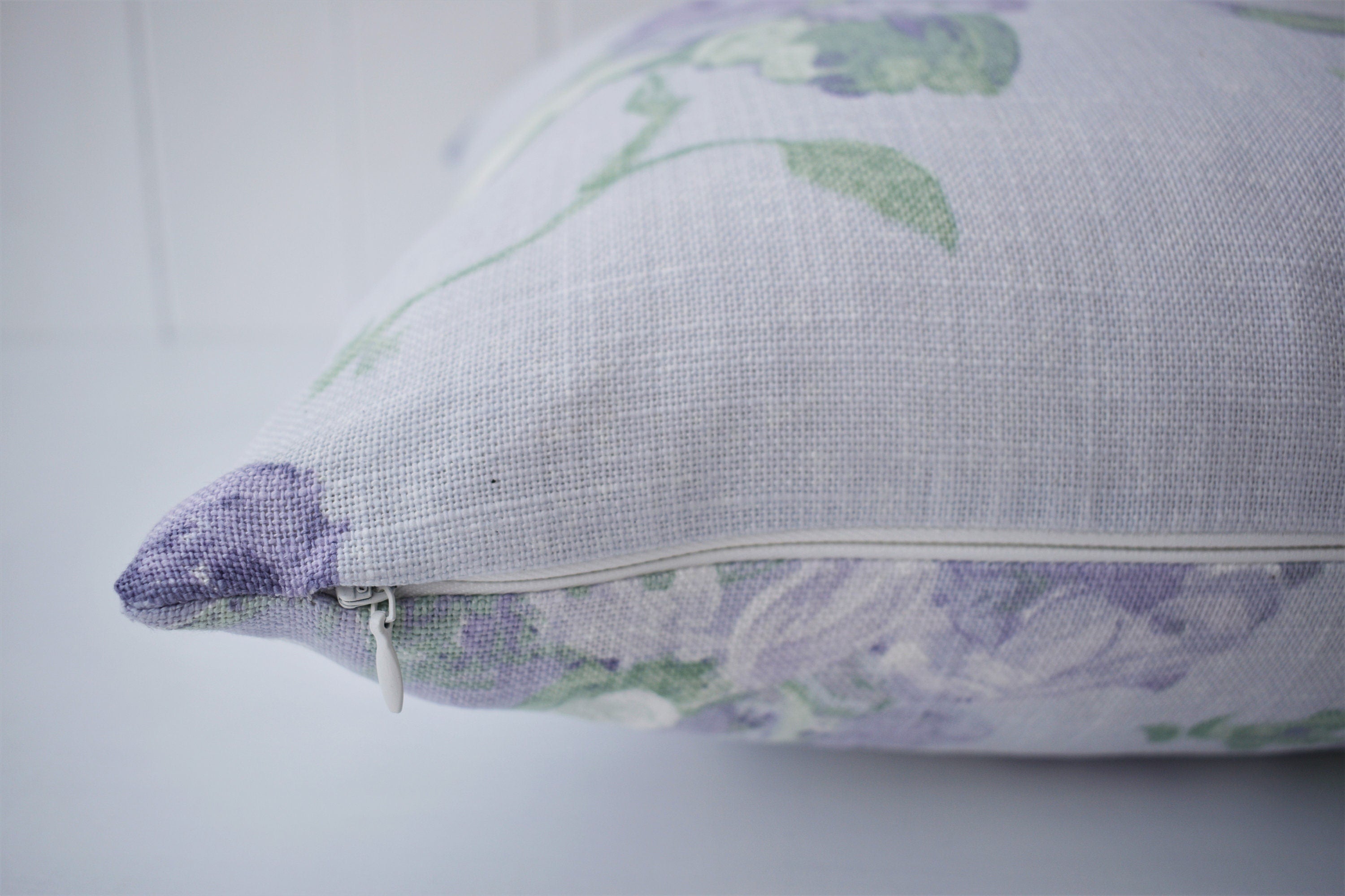 Handmade Laura Ashley Purple Floral Cushion : Purple Violetta on both sides 16"