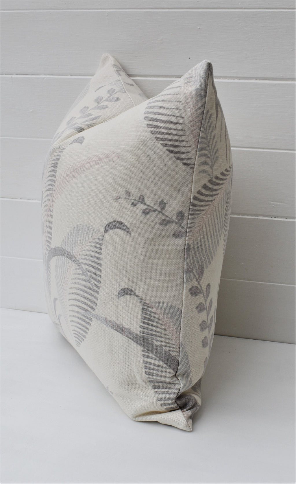 Laura Ashley Floral Cushion : Handmade in Palms Silver with Zip Closure