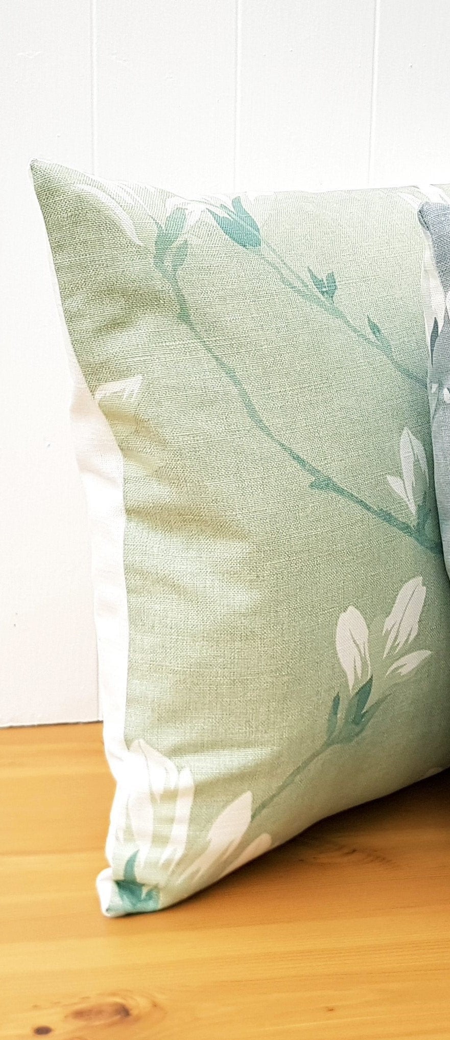 Laura Ashley Magnolia Grove Grey Cushion, Double sided, Handmade with a zip fastening