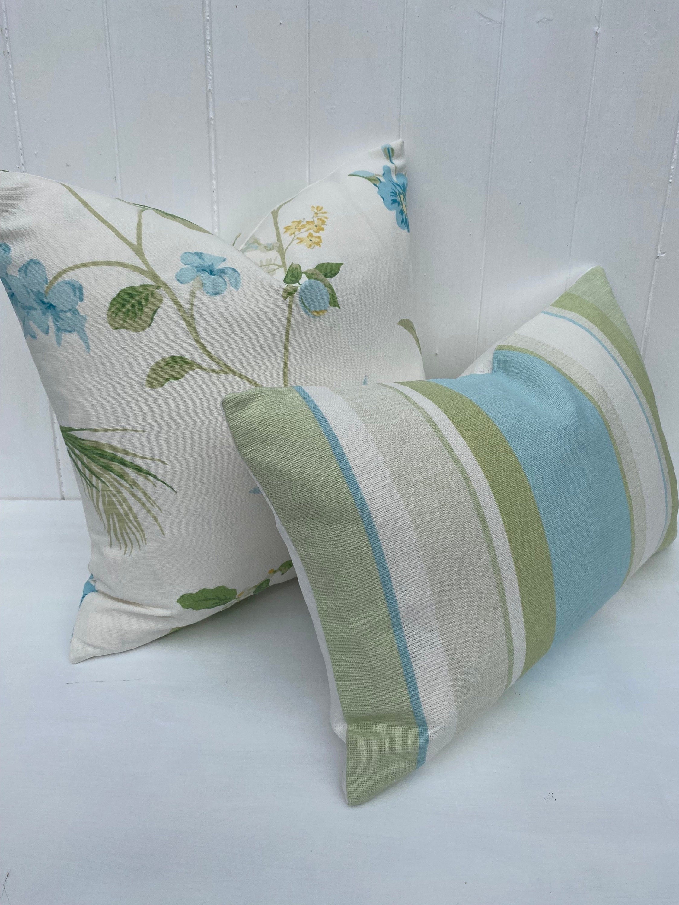 Laura Ashley Floral Orchard Apple Cushion, Floral Fabric both sides, Handmade with a Zip Fastening