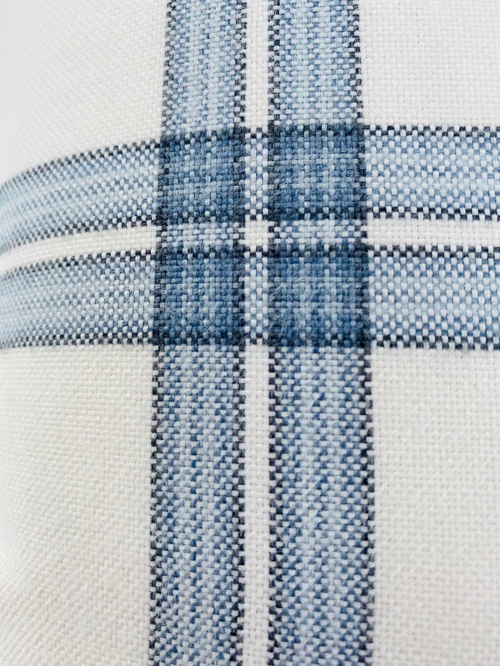 Laura Ashley Dalby Seaspray Blue Check Cushion, Handmade with a Zip Fastening