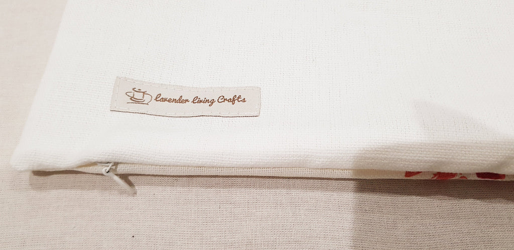 Laura Ashley Floral Cushion: Forsythia Rosehip Rectangle Handmade with a Zip Fastening