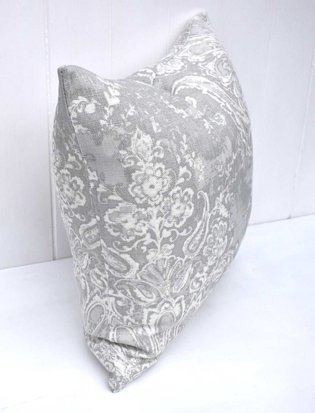 Laura Ashley Maddox Silver Cushion, The Same Fabric on both sides, Handmade with a zip fastening 16"