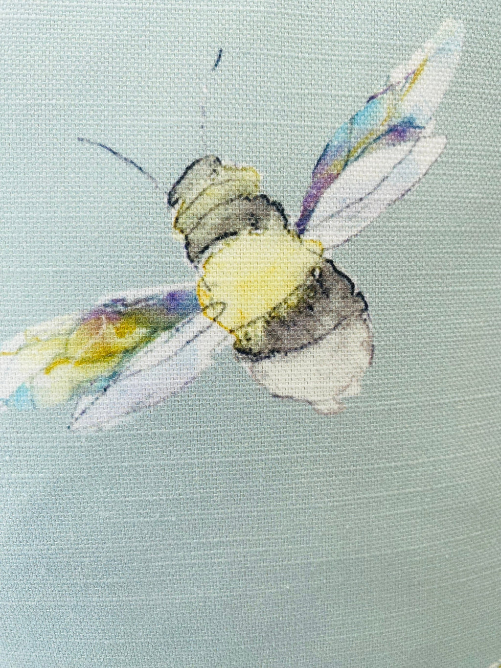 Handmade Bee Cushion : Voyage Maison Duck Egg Green, Laura Ashley Backing