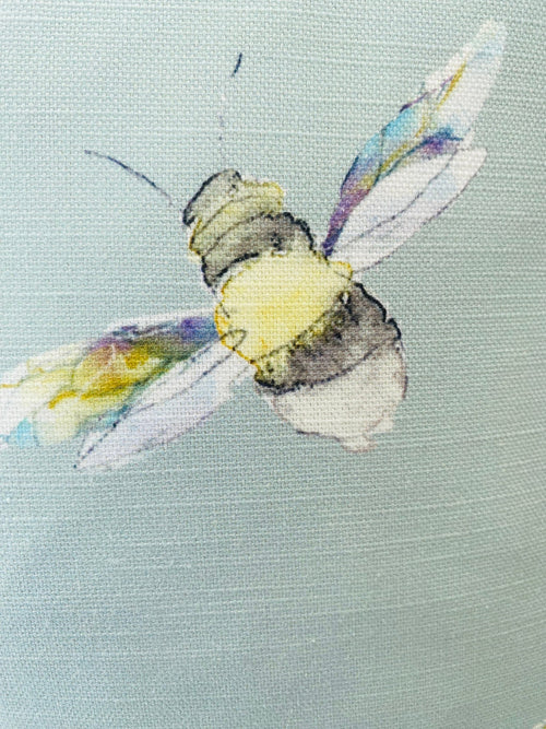 Handmade Bee Cushion : Voyage Maison Duck Egg Green, Laura Ashley Backing