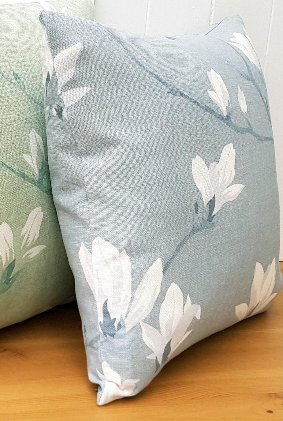 Laura Ashley Magnolia Grove Grey Cushion, Double sided, Handmade with a zip fastening