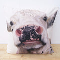 White Cow Face Cushion: Handmade Wendy Darker Pillow, Cover Only or Cover With Pad