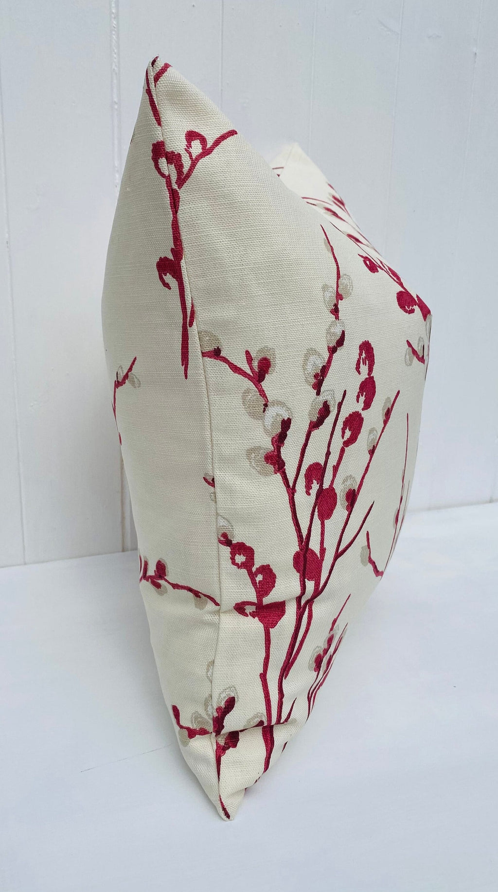 Laura Ashley Cranberry Pussy Willow Cushion, Same Fabric on both sides, Handmade with a Zip Fastening