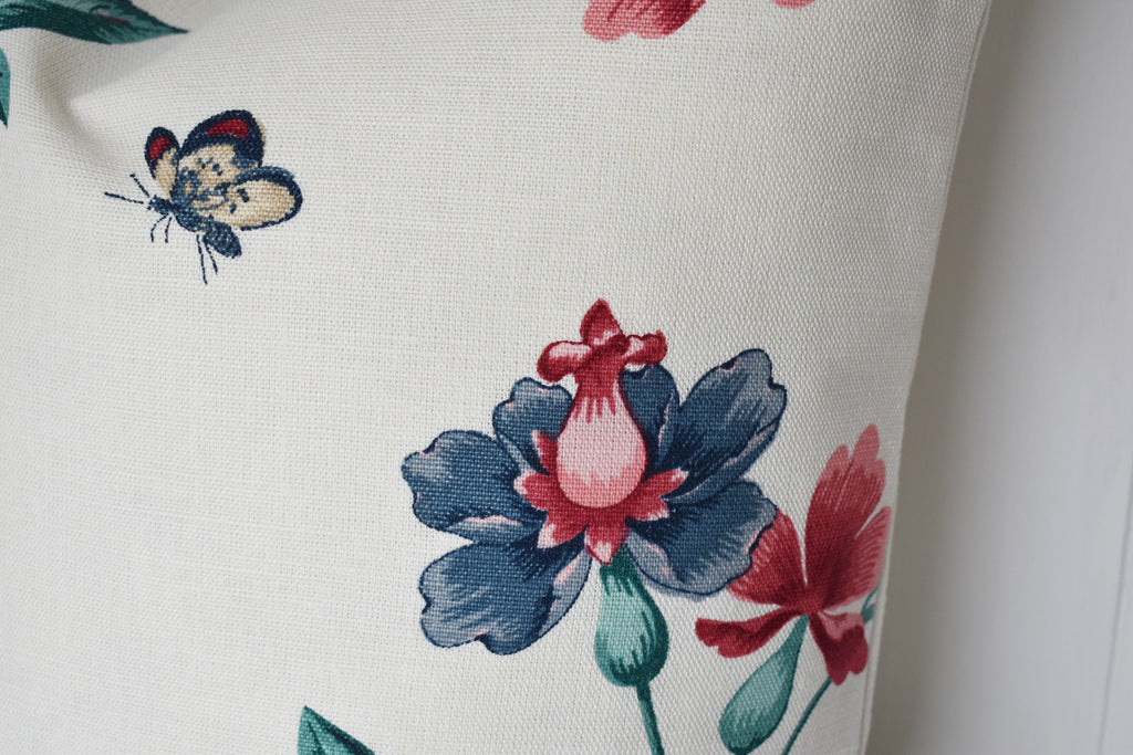 Laura Ashley Elveden Cranberry Cushion, Handmade with a Zip Fastening