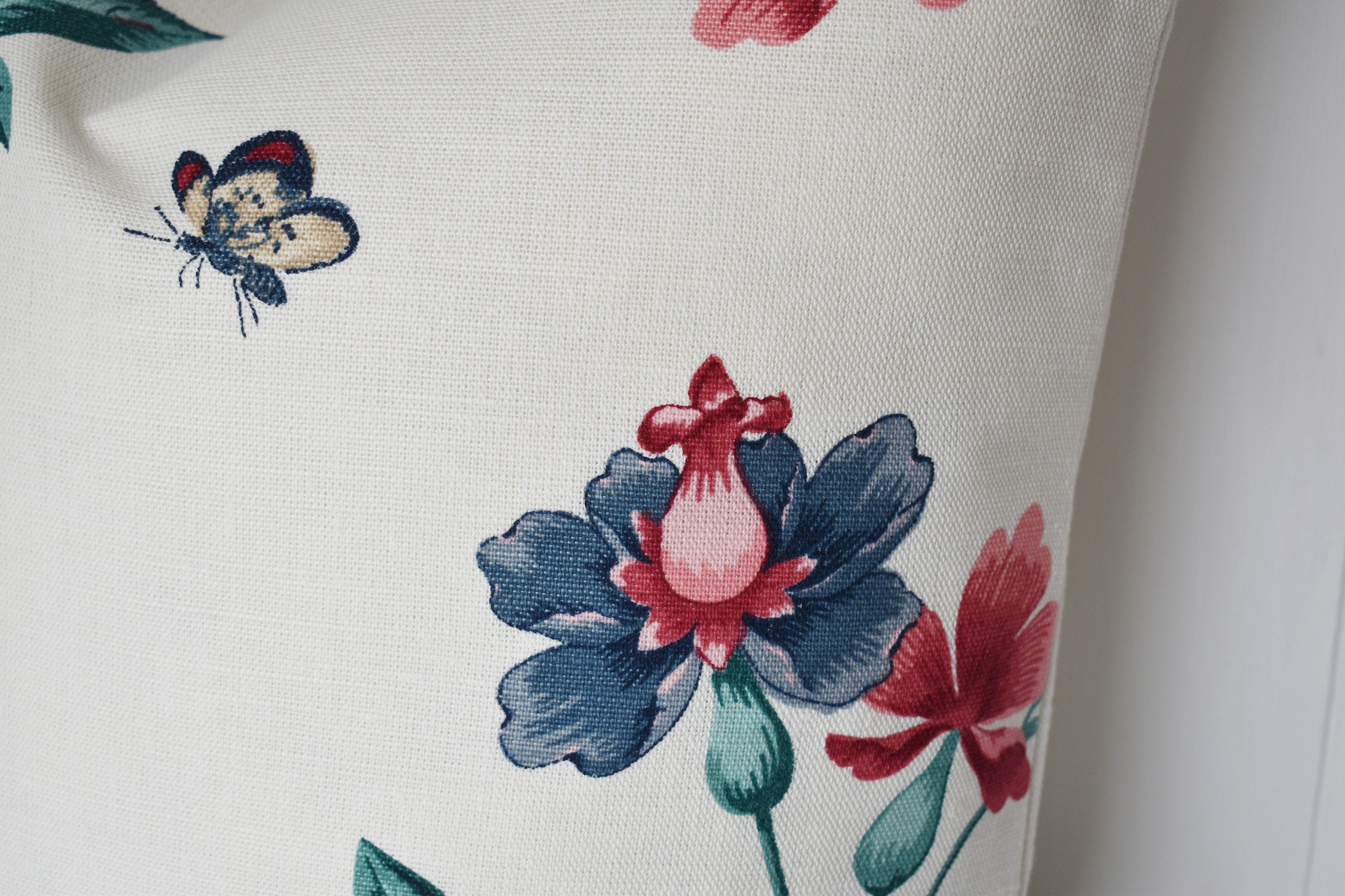 Laura Ashley Elveden Cranberry Cushion, Handmade with a Zip Fastening