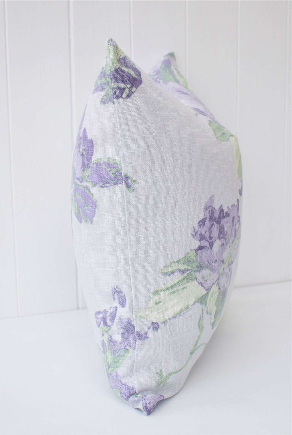 Handmade Laura Ashley Purple Floral Cushion : Purple Violetta on both sides 16"