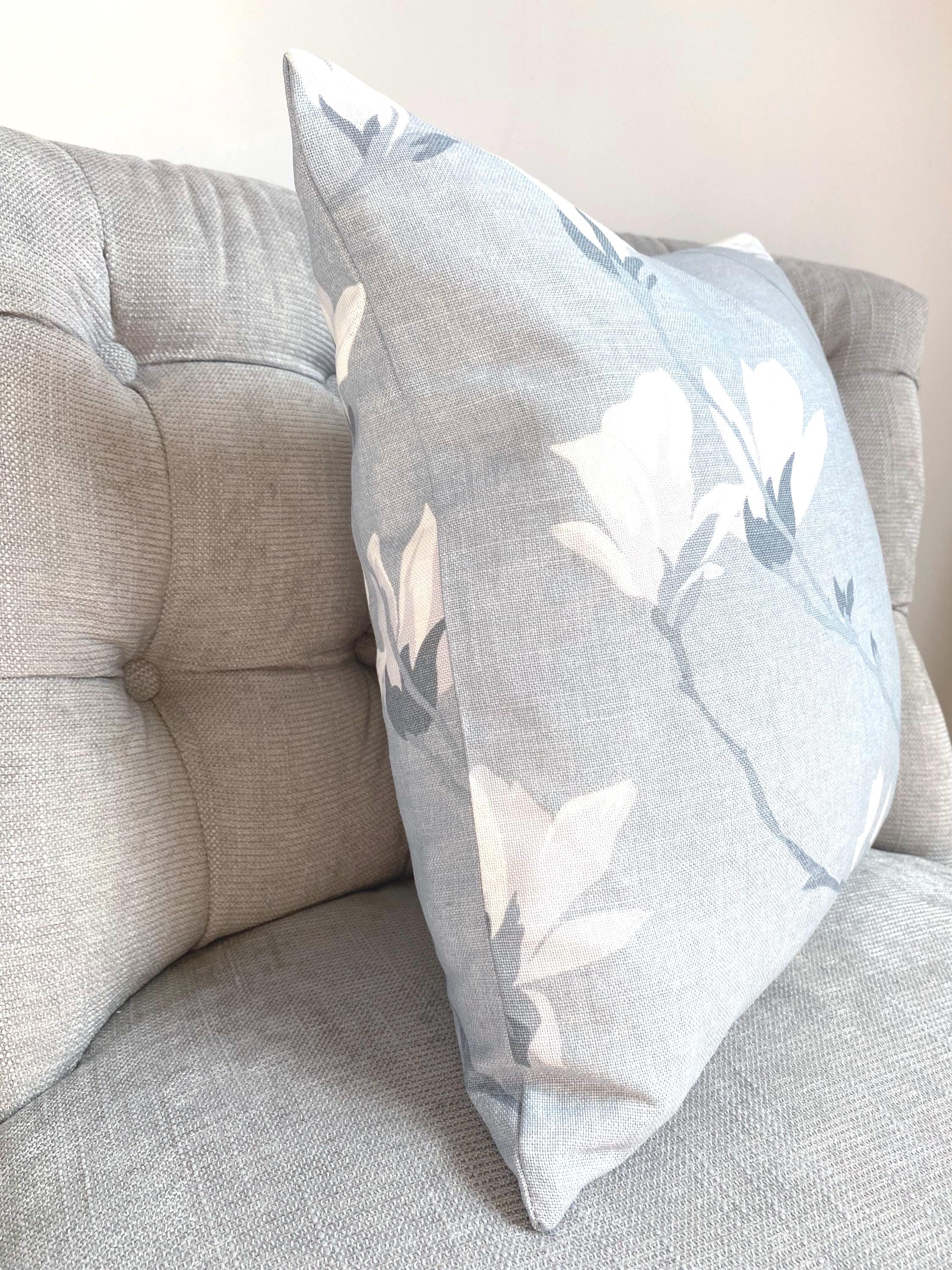 Laura Ashley Magnolia Grove Grey Cushion, Double sided, Handmade with a zip fastening