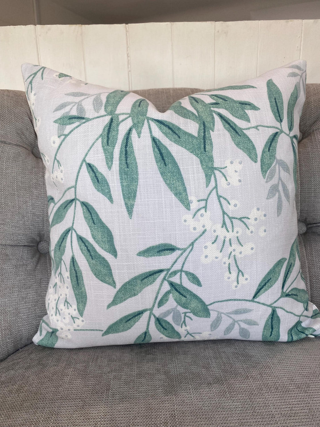 Laura Ashley Greendale Cushion: Handmade with pattern on both sides, 16"