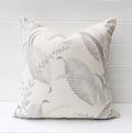 Laura Ashley Floral Cushion : Handmade in Palms Silver with Zip Closure