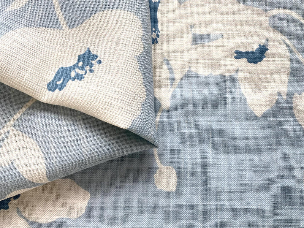 Laura Ashley Simone Seaspray Cushion, Blue Floral Fabric both sides, Handmade with a Zip Fastening, 16"