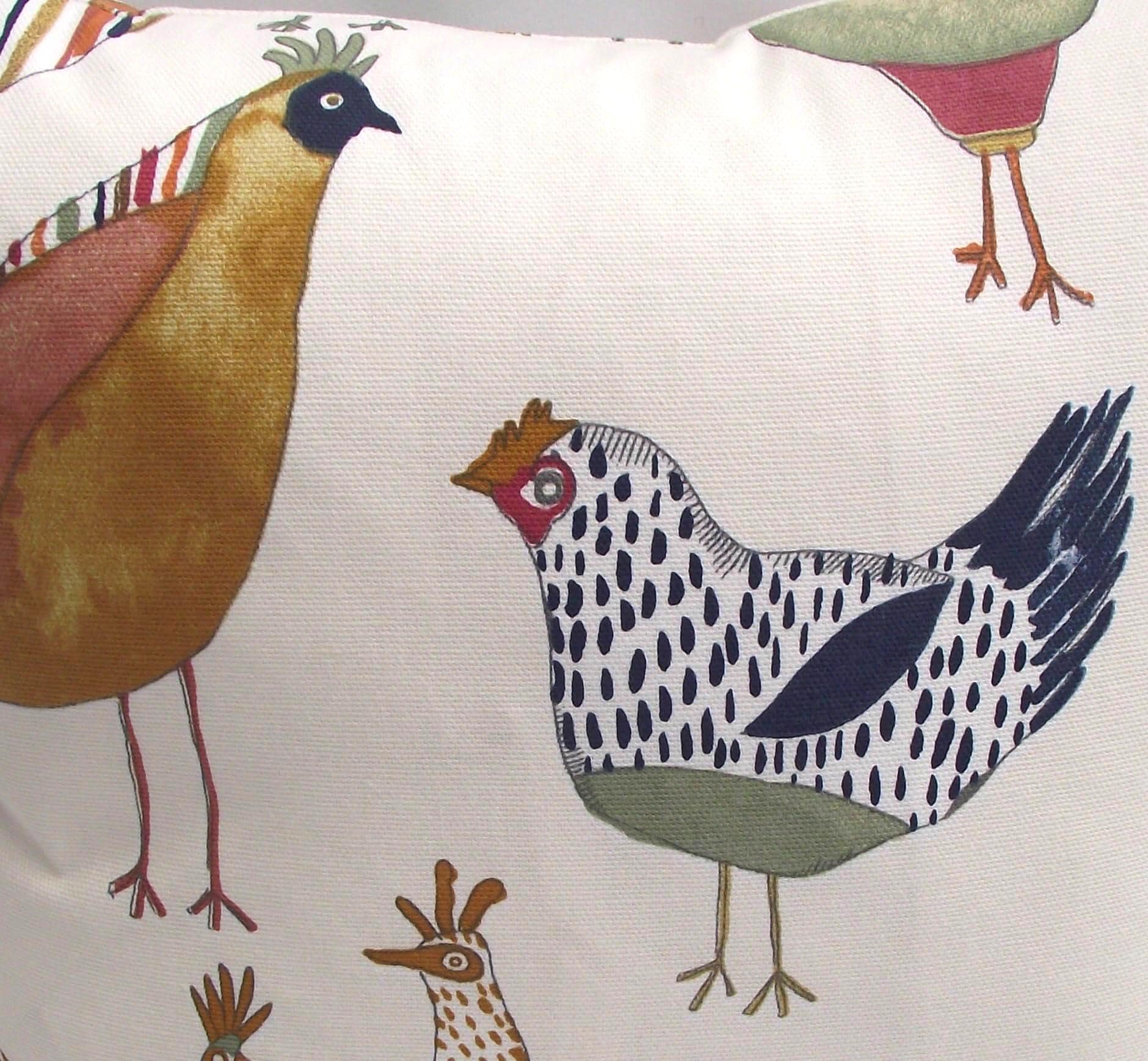 Harriet Hen Cushion: Small Handmade Hens and Cockerels Cushion including pad