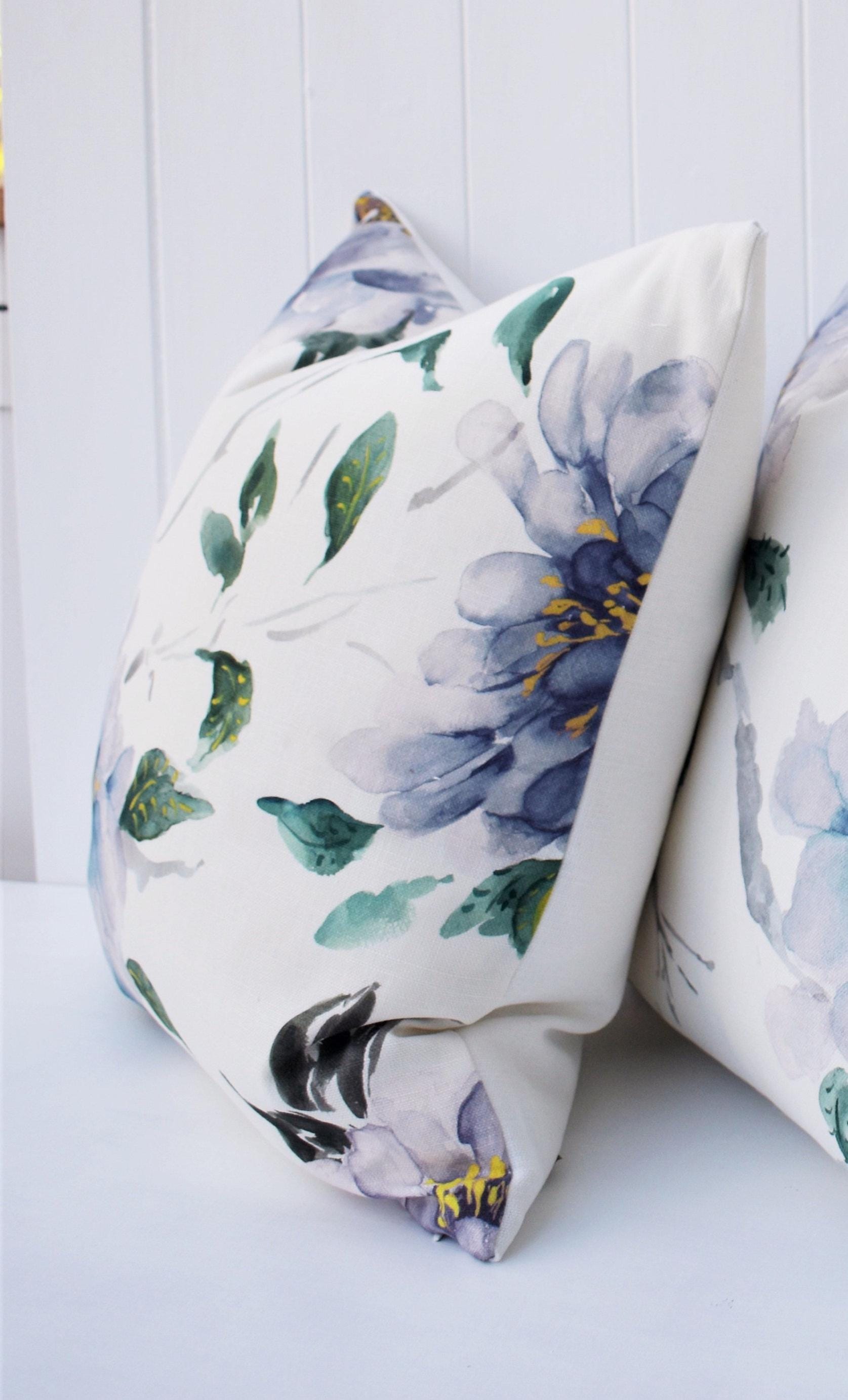 Handmade John Lewis Harper Blue Cushion backed with Laura Ashley Austen