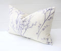Laura Ashley Pale Iris Pussy Willow Cushion, Rectangle 18" by 12" Floral Purple Pillow, Handmade with a Zip Fastening