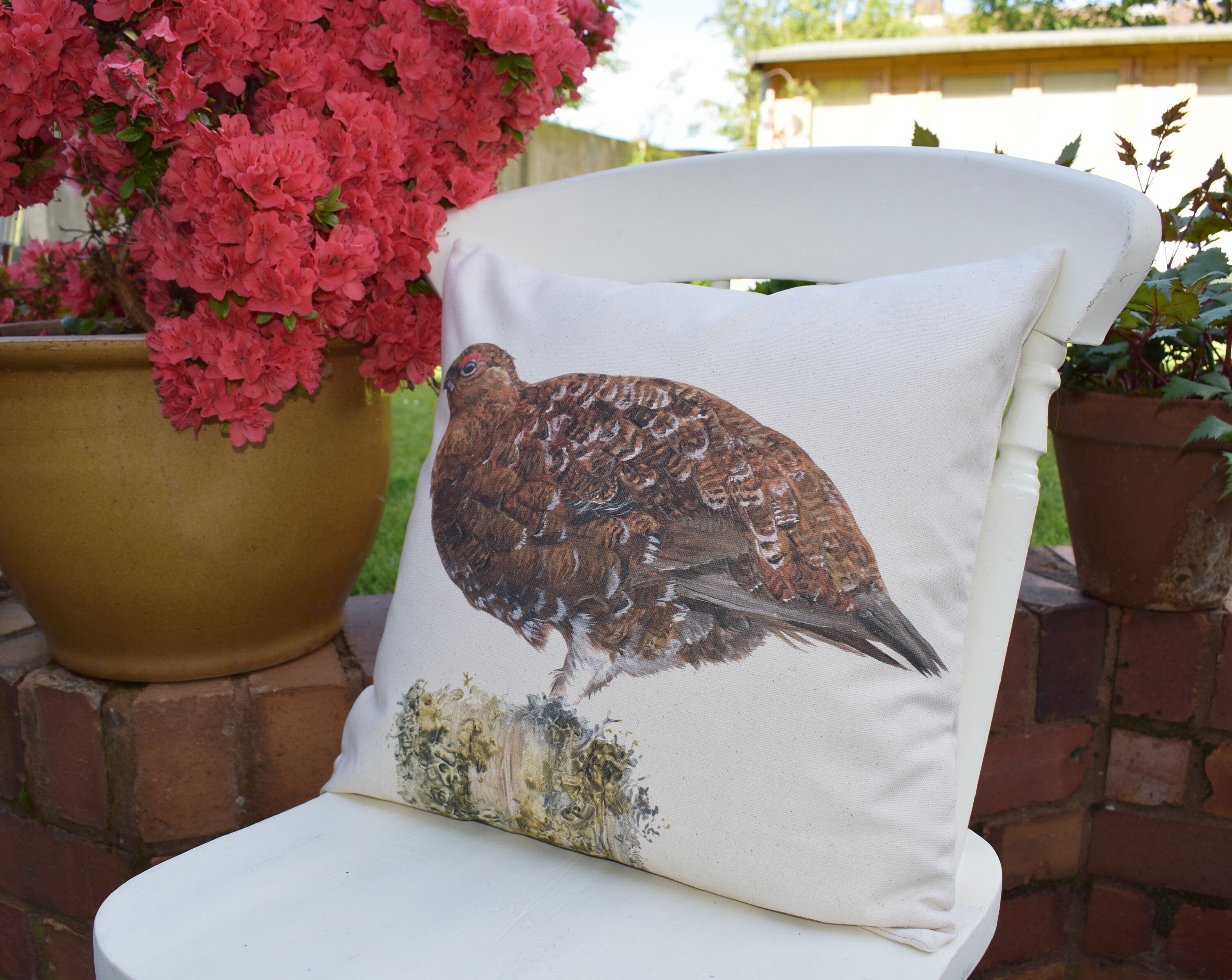 Bird Grouse Cushion, Wendy Darker Art Print, Choice of Cover Only or Cover + Pad