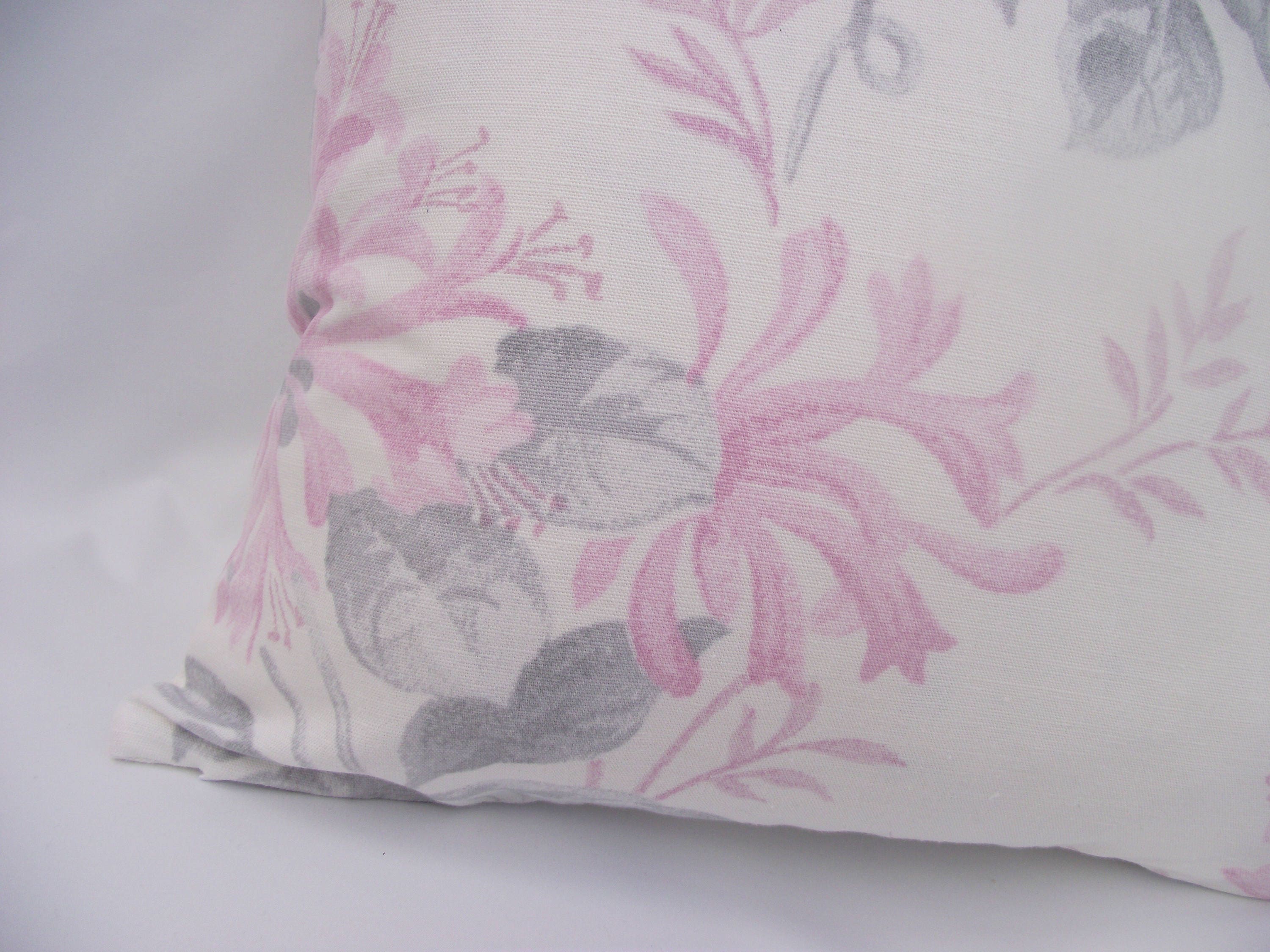 Handmade Laura Ashley Pink Floral Cushion: Honeysuckle Trail Pillow 16"