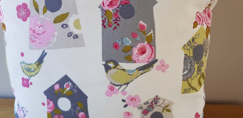 Handmade Birdhouse Cushion : Clarke and Clarke Cotton Fabric