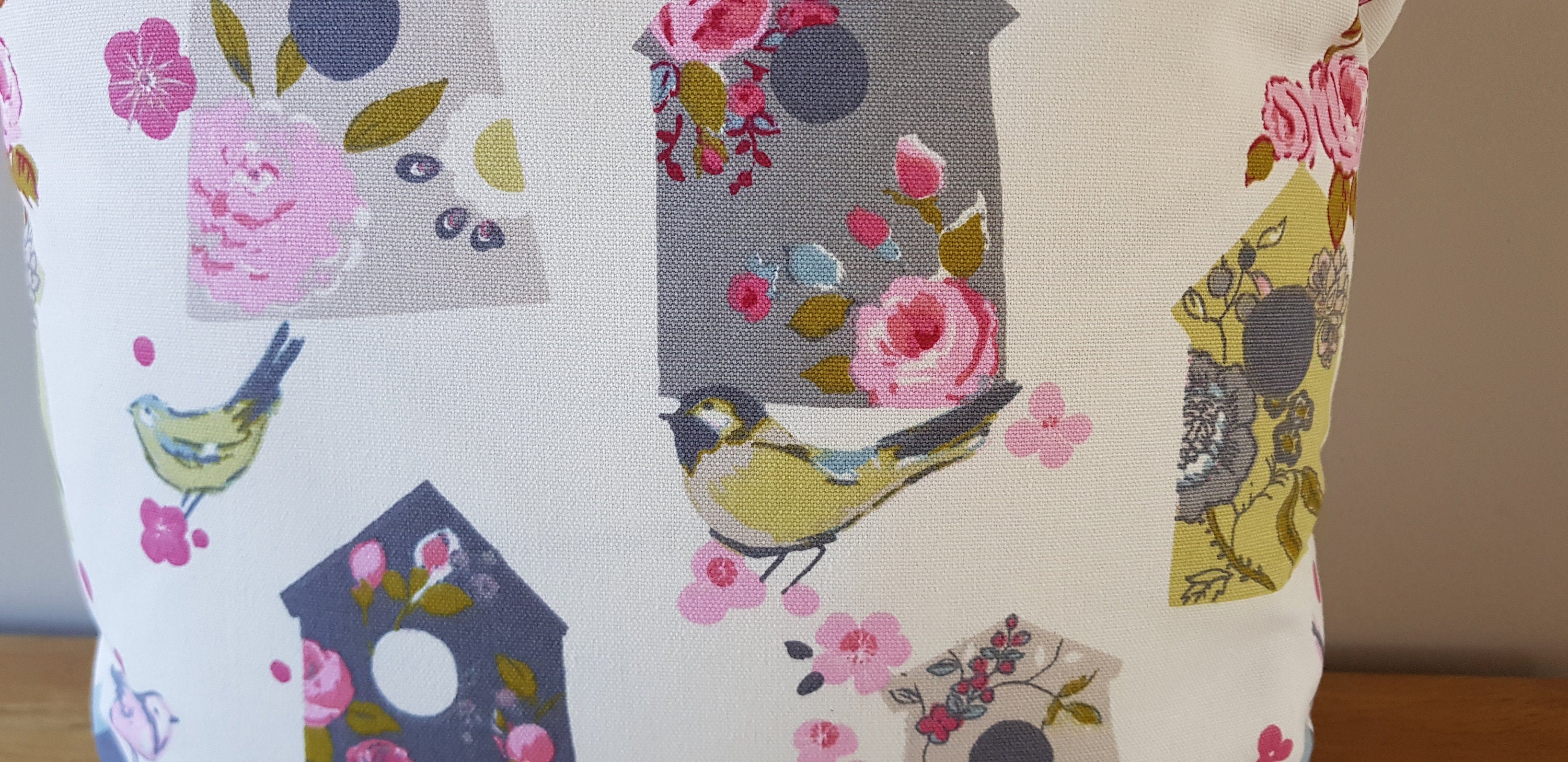 Handmade Birdhouse Cushion : Clarke and Clarke Cotton Fabric