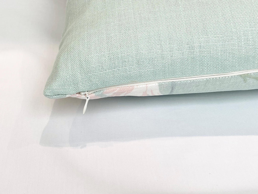 Laura Ashley Magnolia Duck Egg Cushion: Handmade with a Zip Fastening