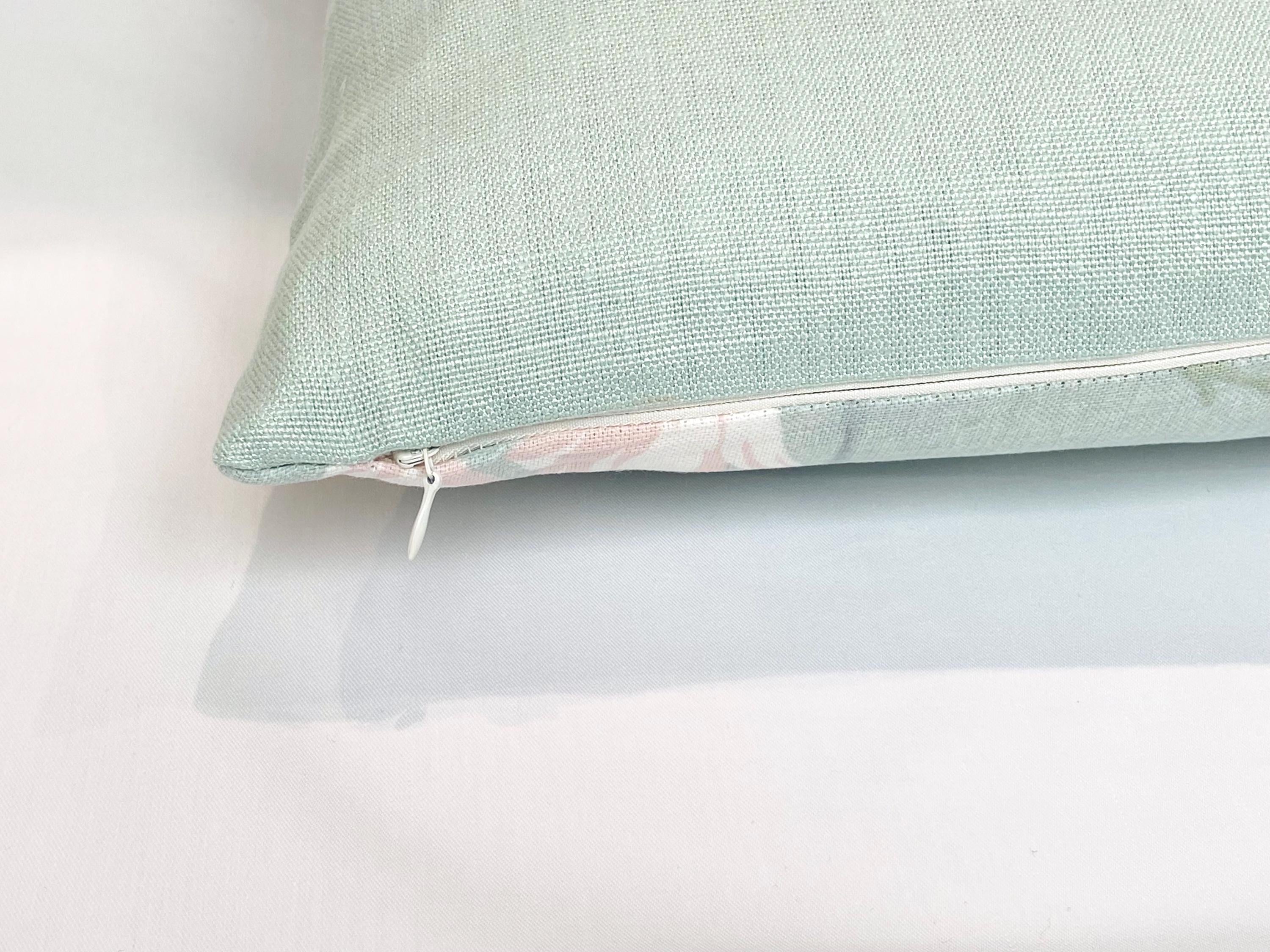 Laura Ashley Magnolia Duck Egg Cushion: Handmade with a Zip Fastening