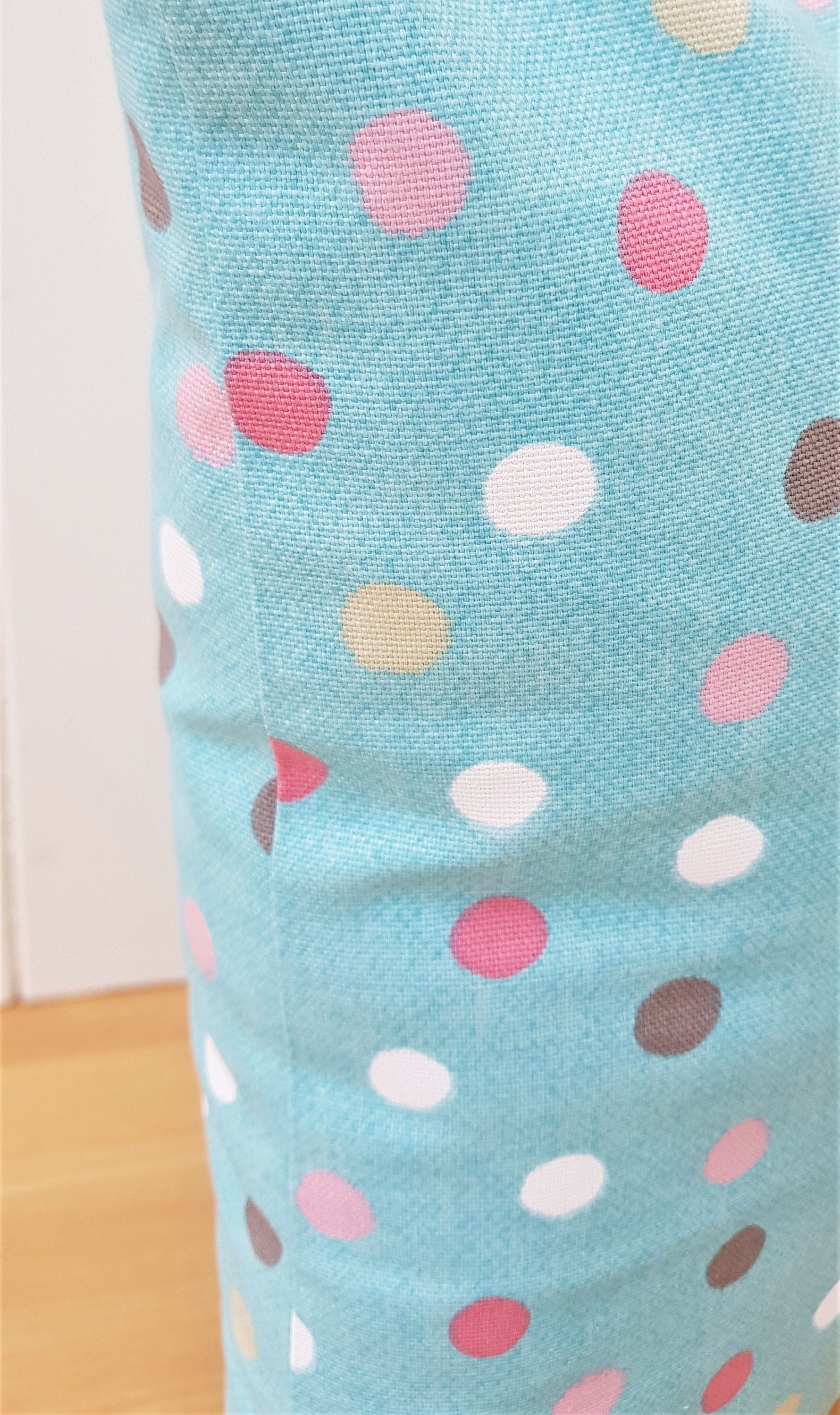 Handmade Turquoise Polka Dot Cushion : 16" Cotton Pillow
