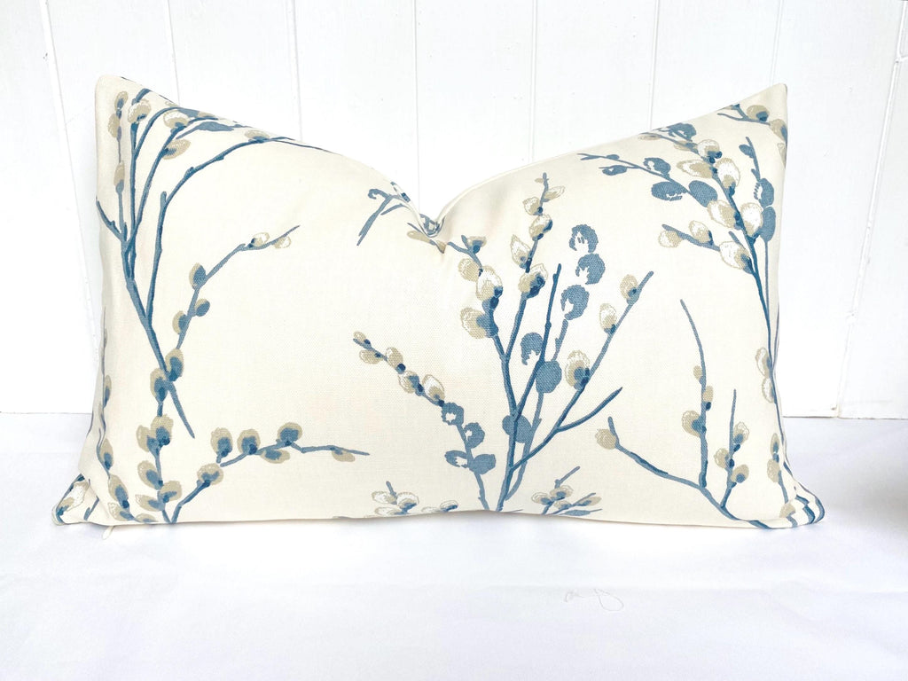 Laura Ashley Pussy Willow Blue Seaspray Cushion : Handmade with a Zip Fastening