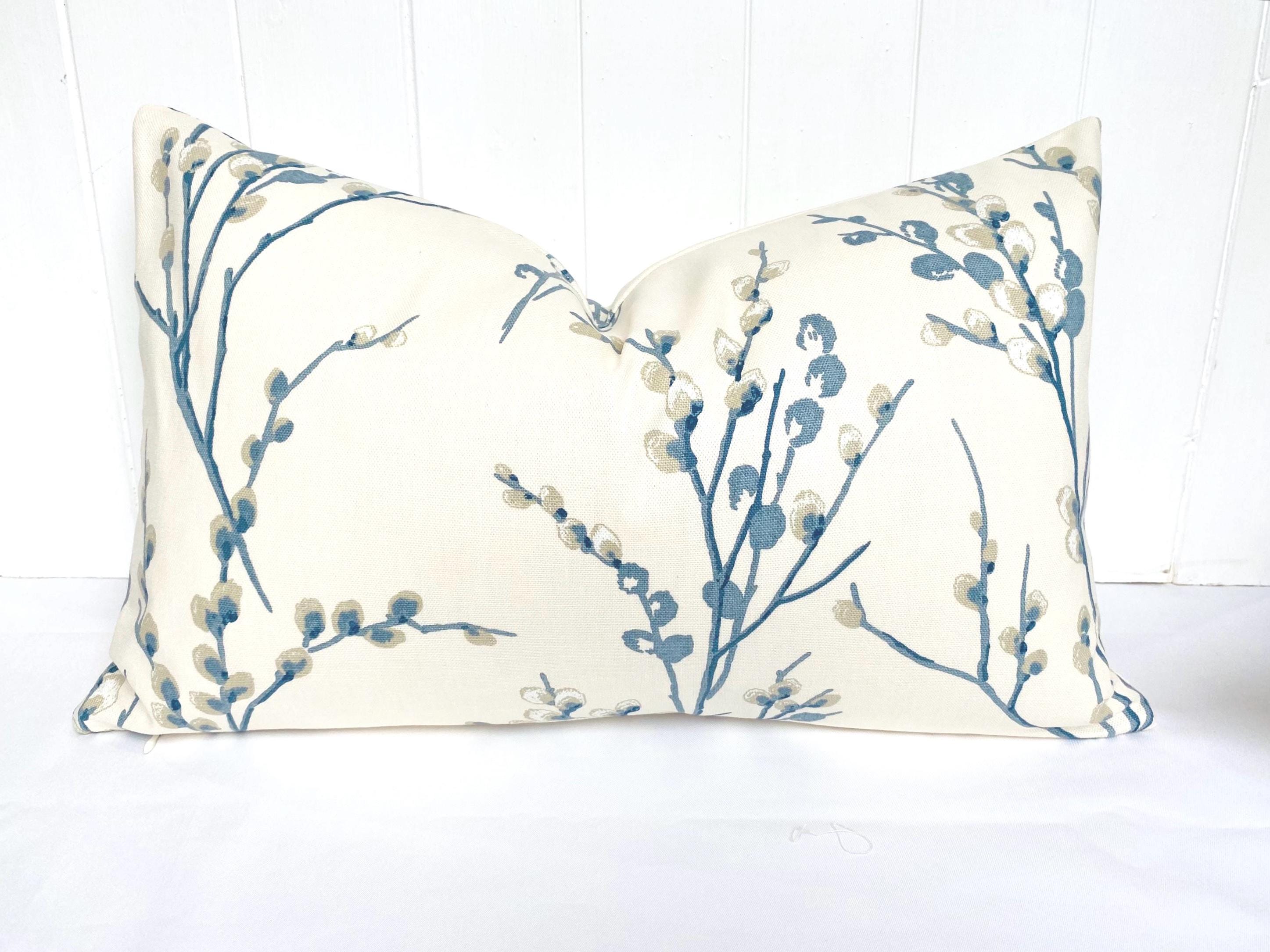 Laura Ashley Pussy Willow Blue Seaspray Cushion : Handmade with a Zip Fastening