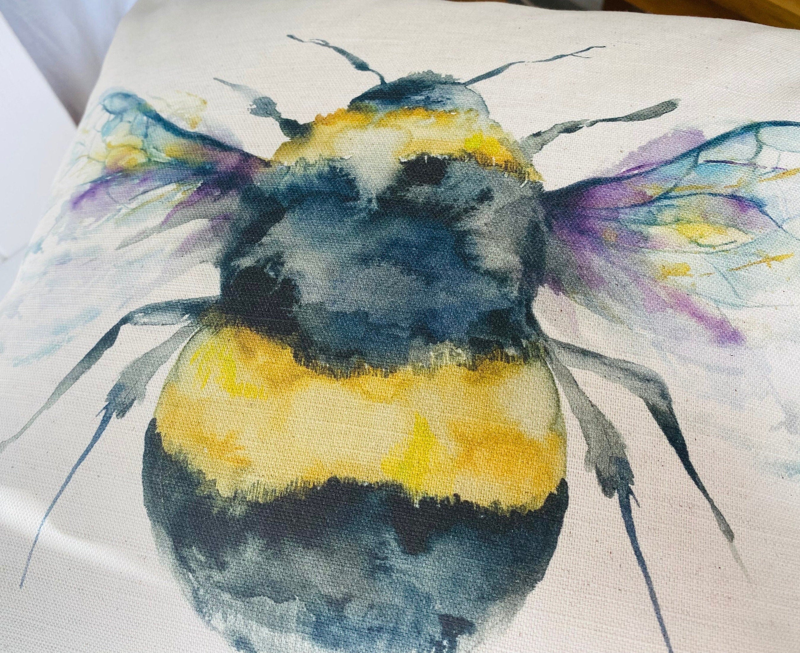 Voyage Maison Bee Cushion, Handmade and backed with Organic Cotton Fabric with a zip fastening