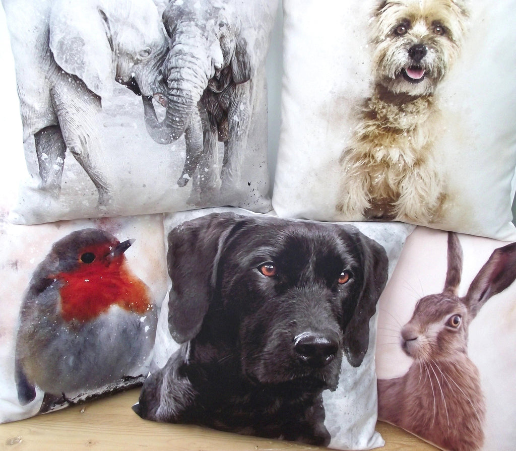 West Highland Terrier Cushion: Handmade Dog Watercolor Print Pillow, Choice of Cover Only or Cover + Pad