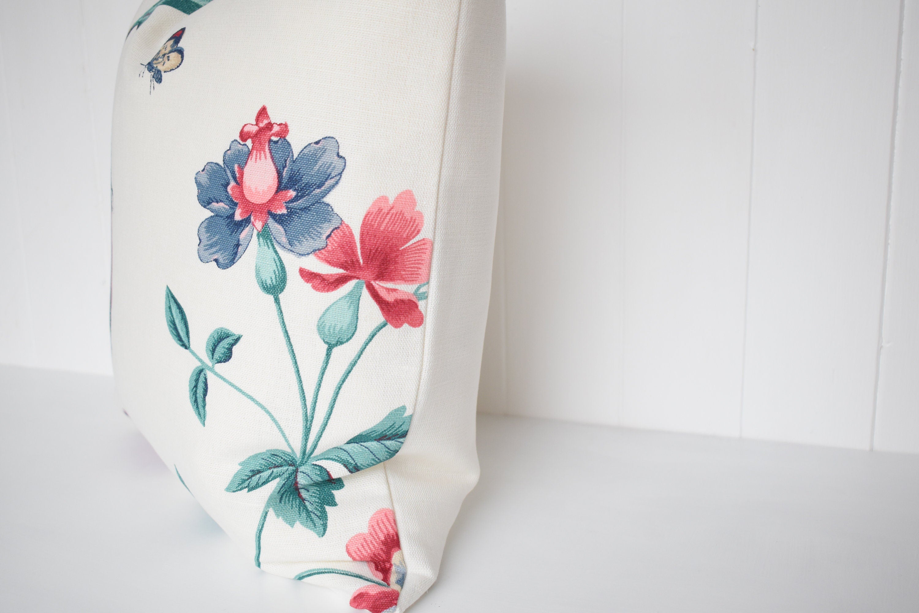 Laura Ashley Elveden Cranberry Cushion, Handmade with a Zip Fastening