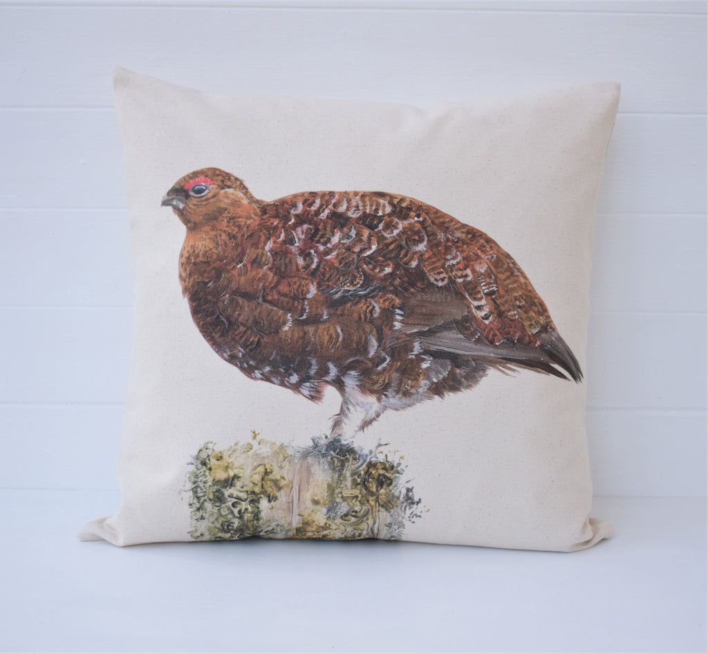 Bird Grouse Cushion, Wendy Darker Art Print, Choice of Cover Only or Cover + Pad