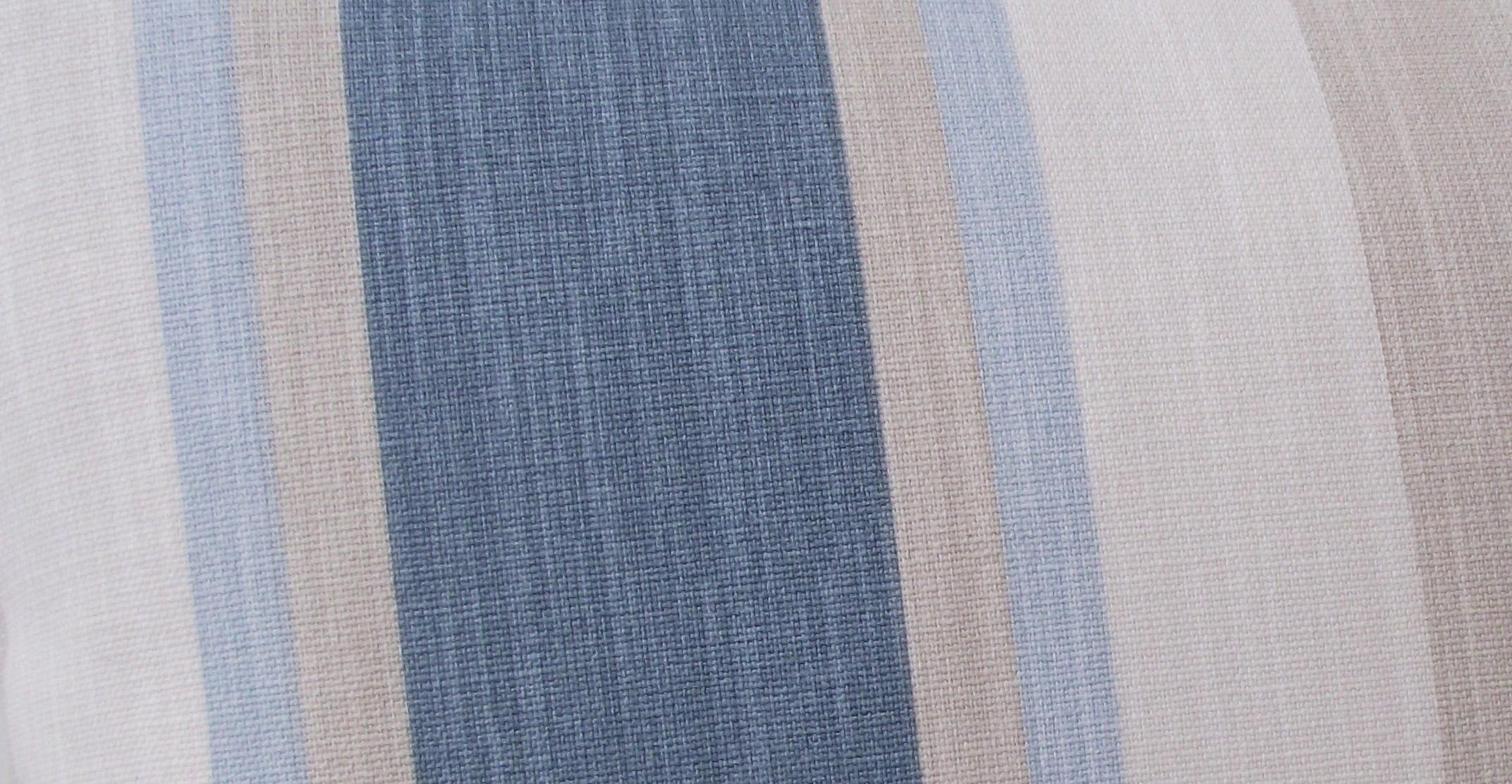 Laura Ashley Awning Stripe Seaspray Blue Cushion : Handmade with Zip Fastening