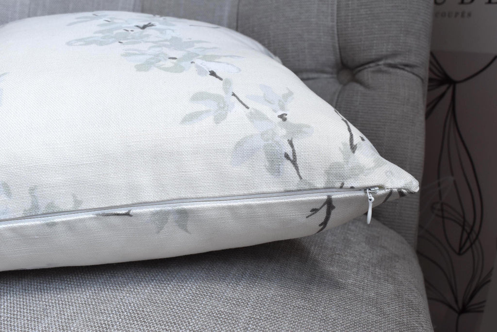 Laura Ashley Floral Cushion, Forsythia Natural on both sides with a zip fastening.
