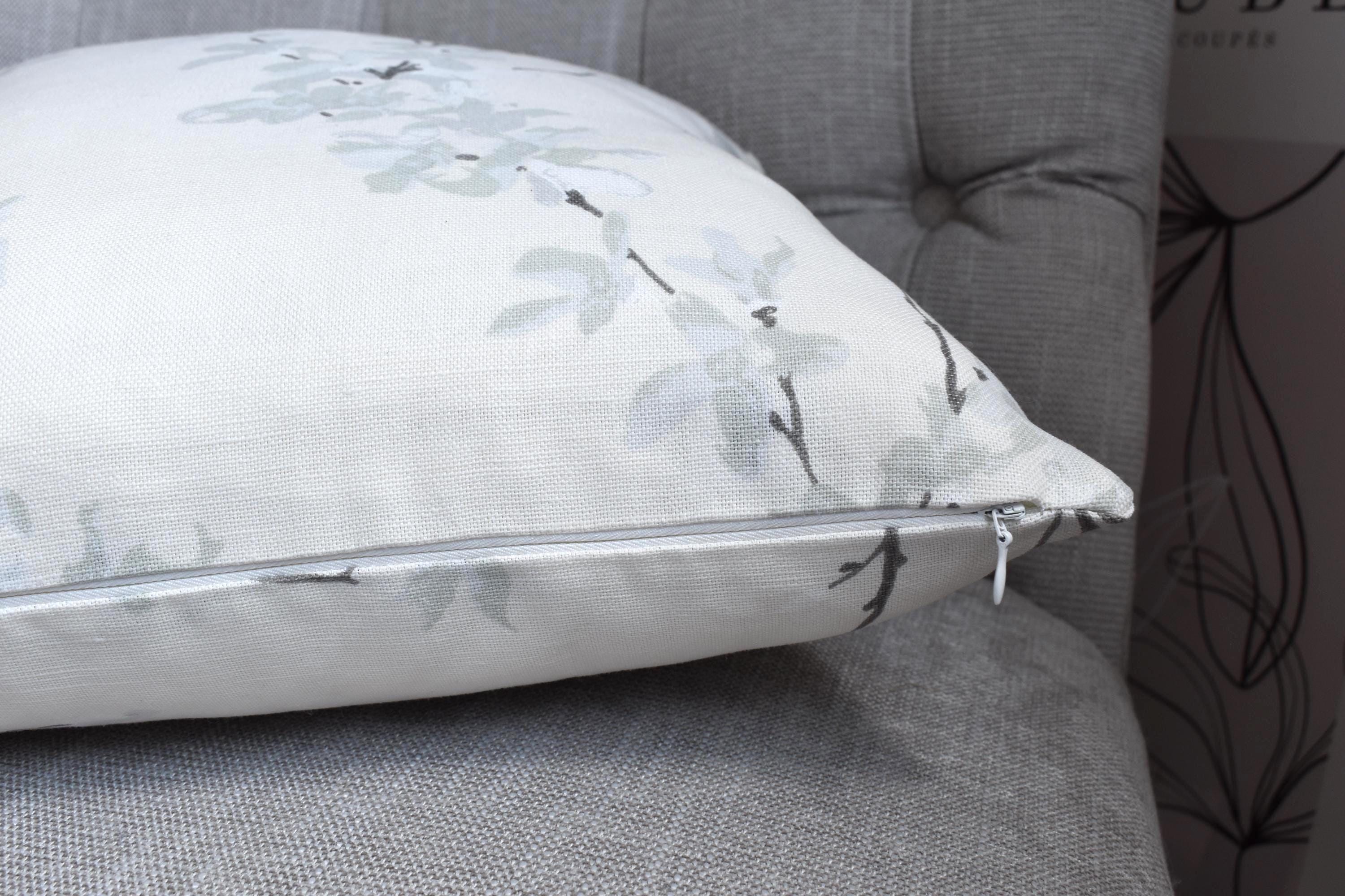 Laura Ashley Floral Cushion, Forsythia Natural on both sides with a zip fastening.