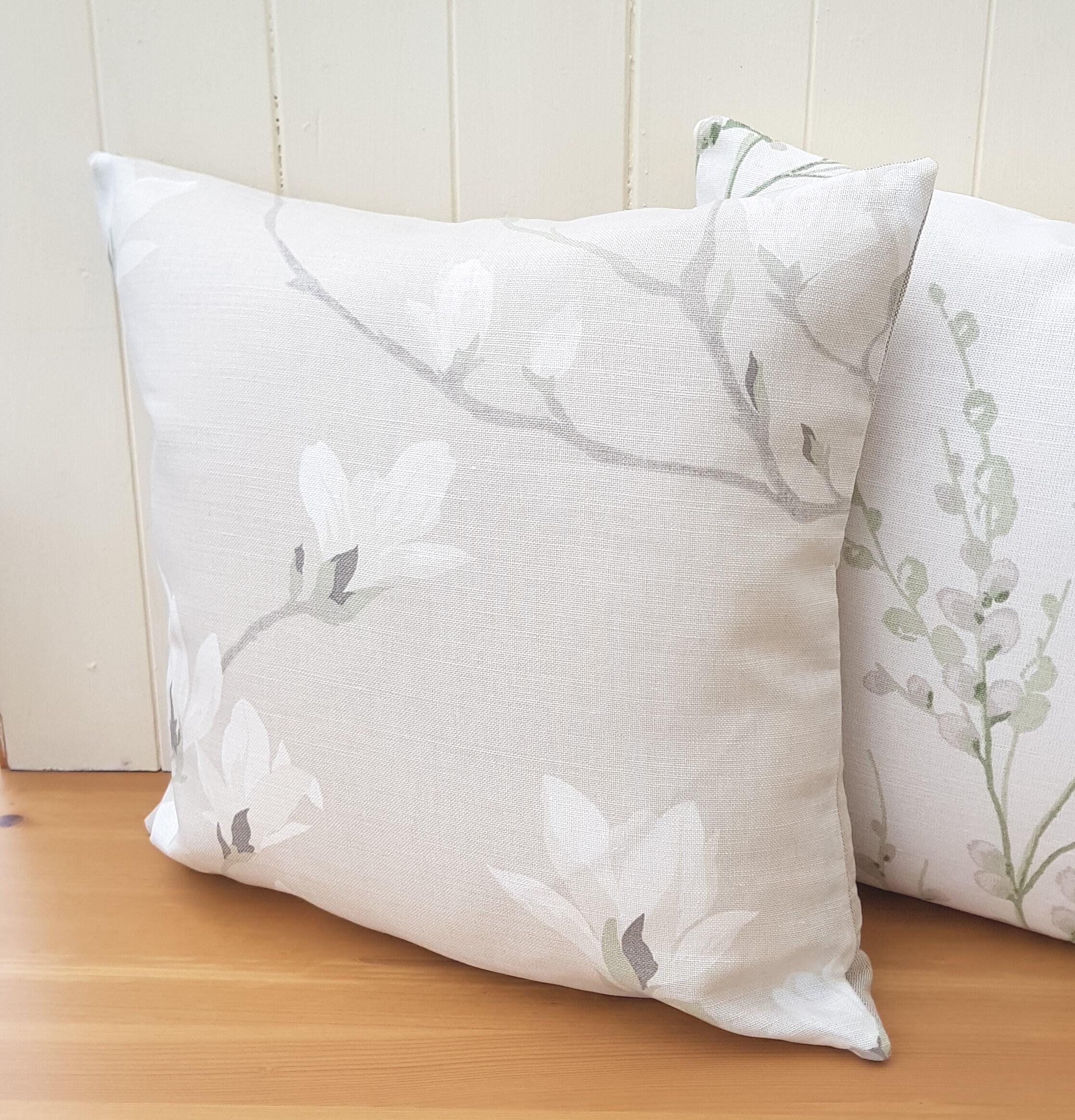 Handmade Laura Ashley Magnolia Grove Natural Cushion : Austen Natural on reverse with Zip Fastening 16"
