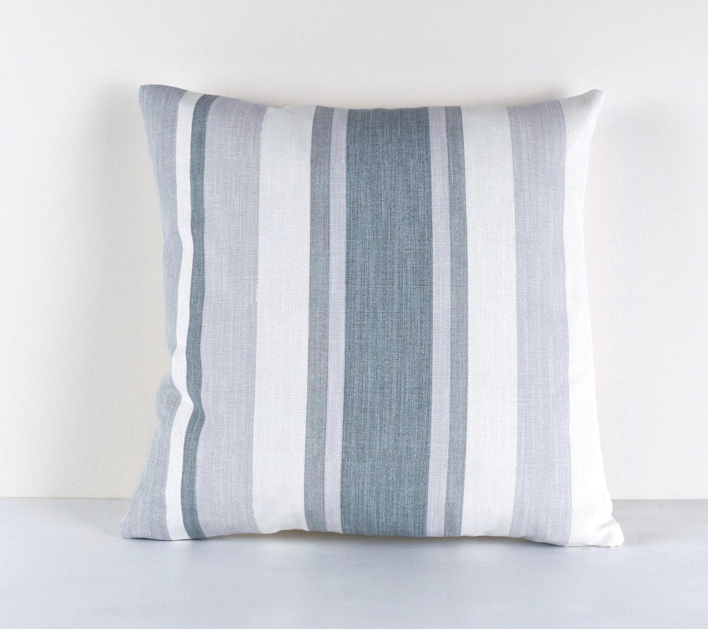 Handmade Laura Ashley Awning Stripe Slate Grey Cushion