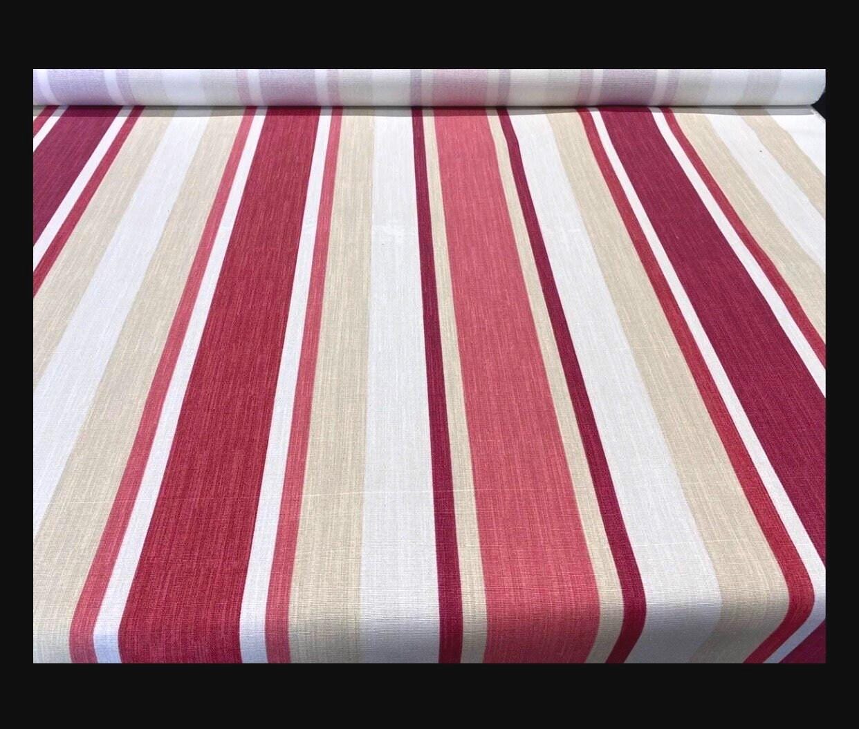 Laura Ashley Awning Stripe Cranberry Stripe Cushion : Handmade with Zip Fastening 16"