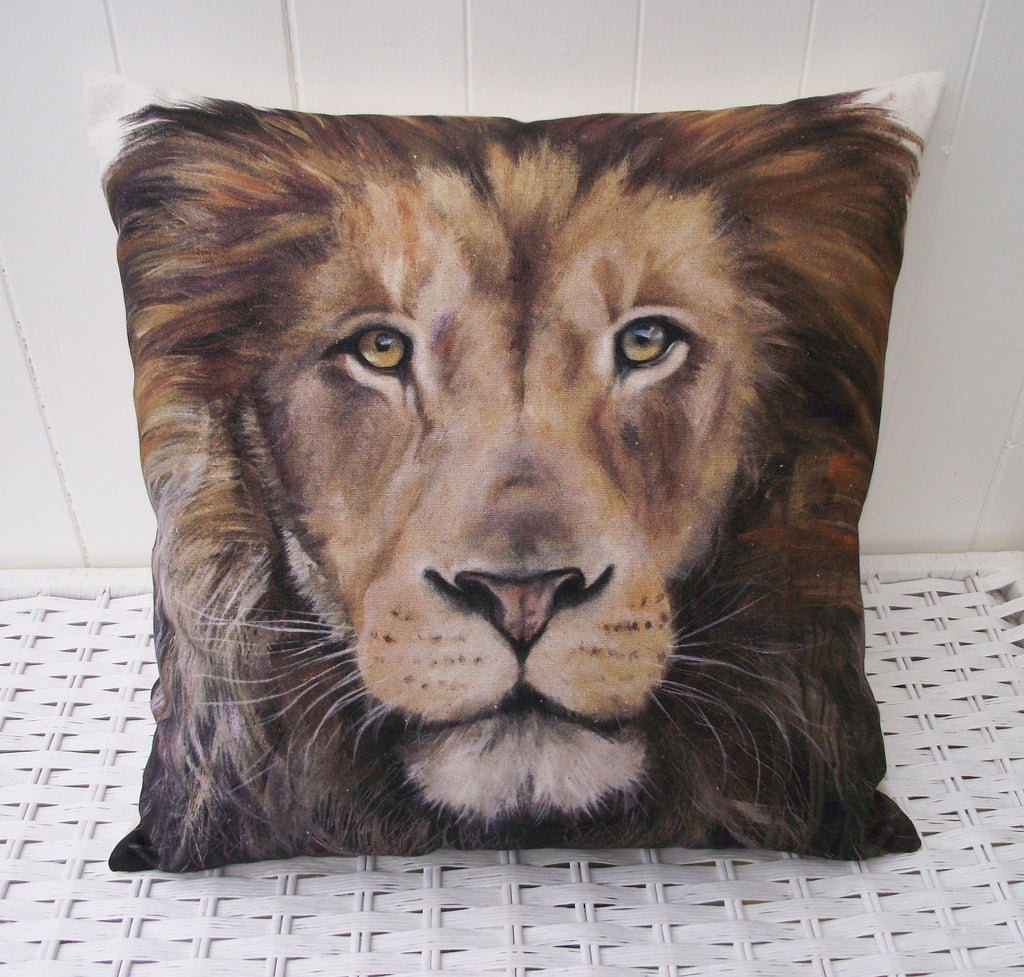 Zebra Art Print Cushion: African Animals Organic Cotton, Wendy Darker, Choice of Cover only or Cover with Pad
